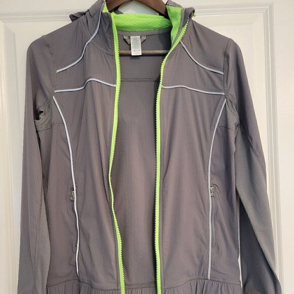 Ivivva (by Lululemon)Full Zip Grey Green Hoodie size 14 - Picture 4 of 8